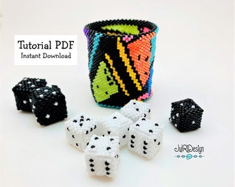 Beaded Dice and Shaker TUTORIAL/pattern/instructions/PDF