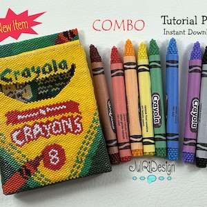 COMBO Beaded Crayon Box and Crayons TUTORIAL/pattern/instructions