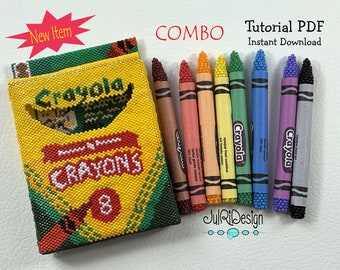 COMBO Beaded Crayon Box and Crayons TUTORIAL/pattern/instructions