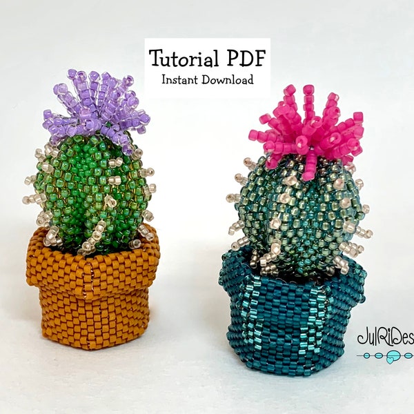 Mini Cactus - Lilac Flower TUTORIAL/pattern/instructions/PDF