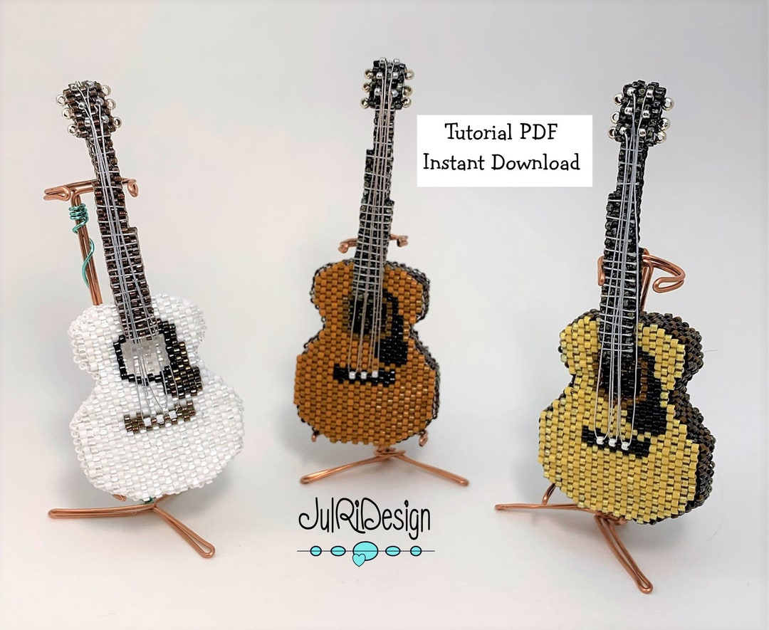 Beaded Miniature Acoustic Guitar Tutorial/pattern/instructions/pdf ...