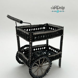 Miniature Beaded Flower Cart TUTORIAL/PDF pattern/Beading Instructions image 2