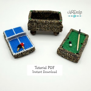 Miniature Beaded 2-1 Game Table - Pool/Ping Pong - TUTORIAL/pattern/instructions/PDF