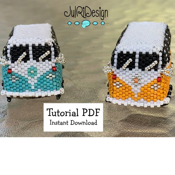 Perlen Miniatur Retro BUS TUTORIAL/Muster/Anleitung