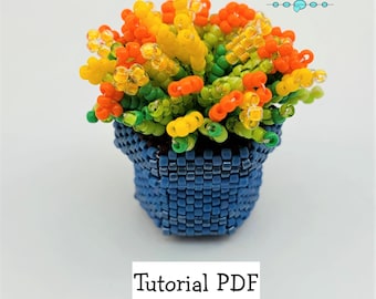 Mini Flower Pot (Large) TUTORIAL/pattern/instructions/PDF