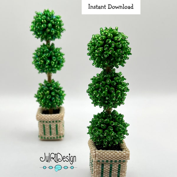 Mini Triple Ball Topiary Plant TUTORIAL/pattern/instructions/PDF