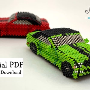 Beaded Miniature Convertible Sports Car  TUTORIAL/pattern/instructions
