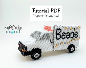 Beaded Mini Moving (Haul) Truck TUTORIAL/pattern/instructions/PDF