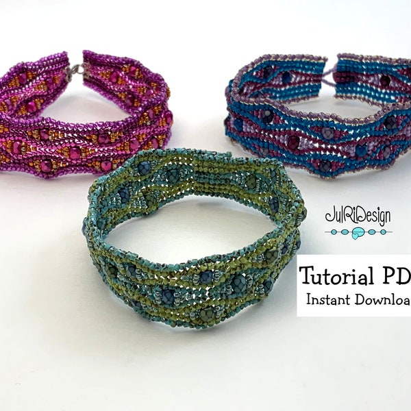 Moonlit Waves Bracelet TUTORIAL/pattern/instructions