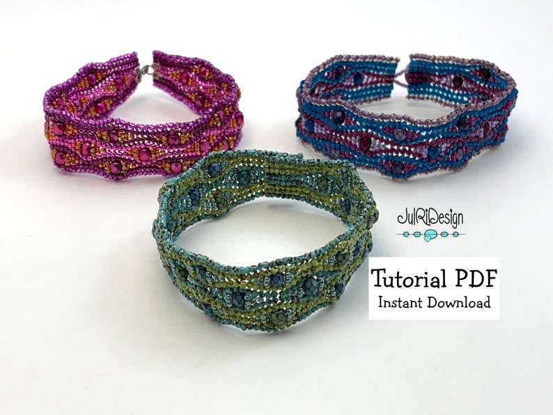 Moonlit Waves Bracelet TUTORIAL/pattern/instructions image 1