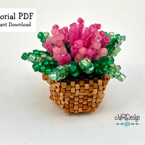 Mini Flower Pot TUTORIAL/pattern/instructions/PDF image 1