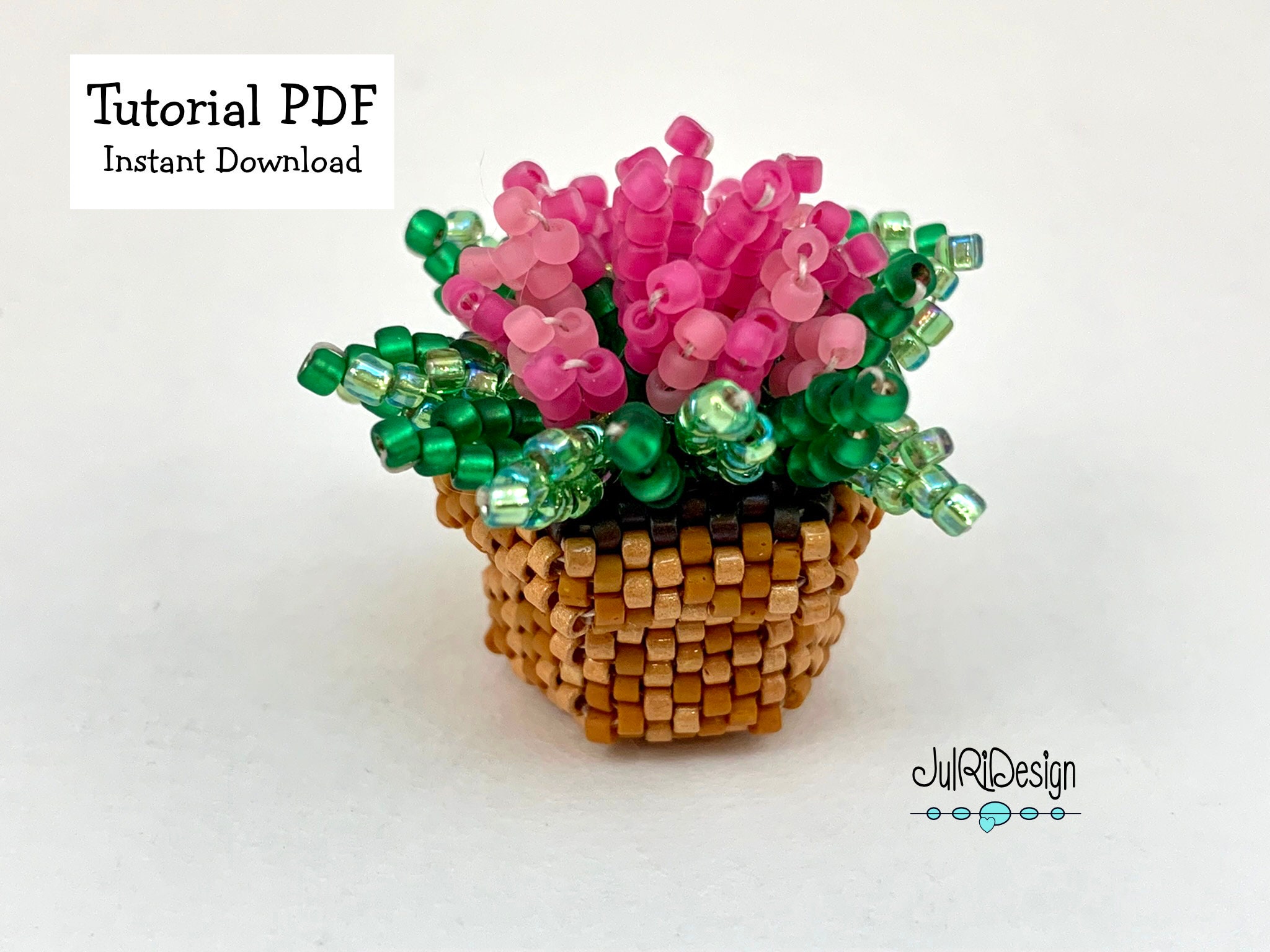 Mini Flower Pot TUTORIAL/pattern/instructions/PDF