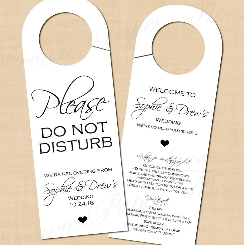 Classic White Door Hanger Text Editable Printable On Avery Etsy