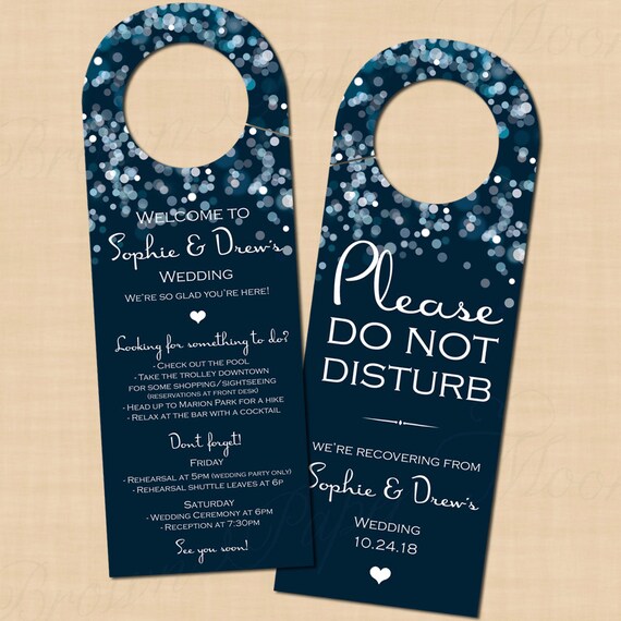 Sparkly Stars On Water Blue Do Not Disturb Door Hangers Etsy