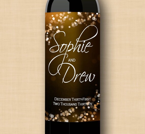 Champagne Bubbles Wine Labels 3x6: Text-Editable Printable | Etsy