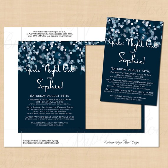 sparkly stars on water blue girls night bachelorette etsy