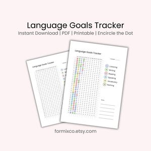 Language Goals Tracker, afdrukbare mijlpaal-pdf (digitale download)