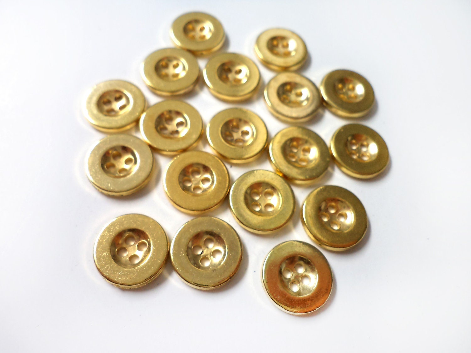 30 Pcs Small Gold Sew On Buttons with 4 holes For Sewing Etsy