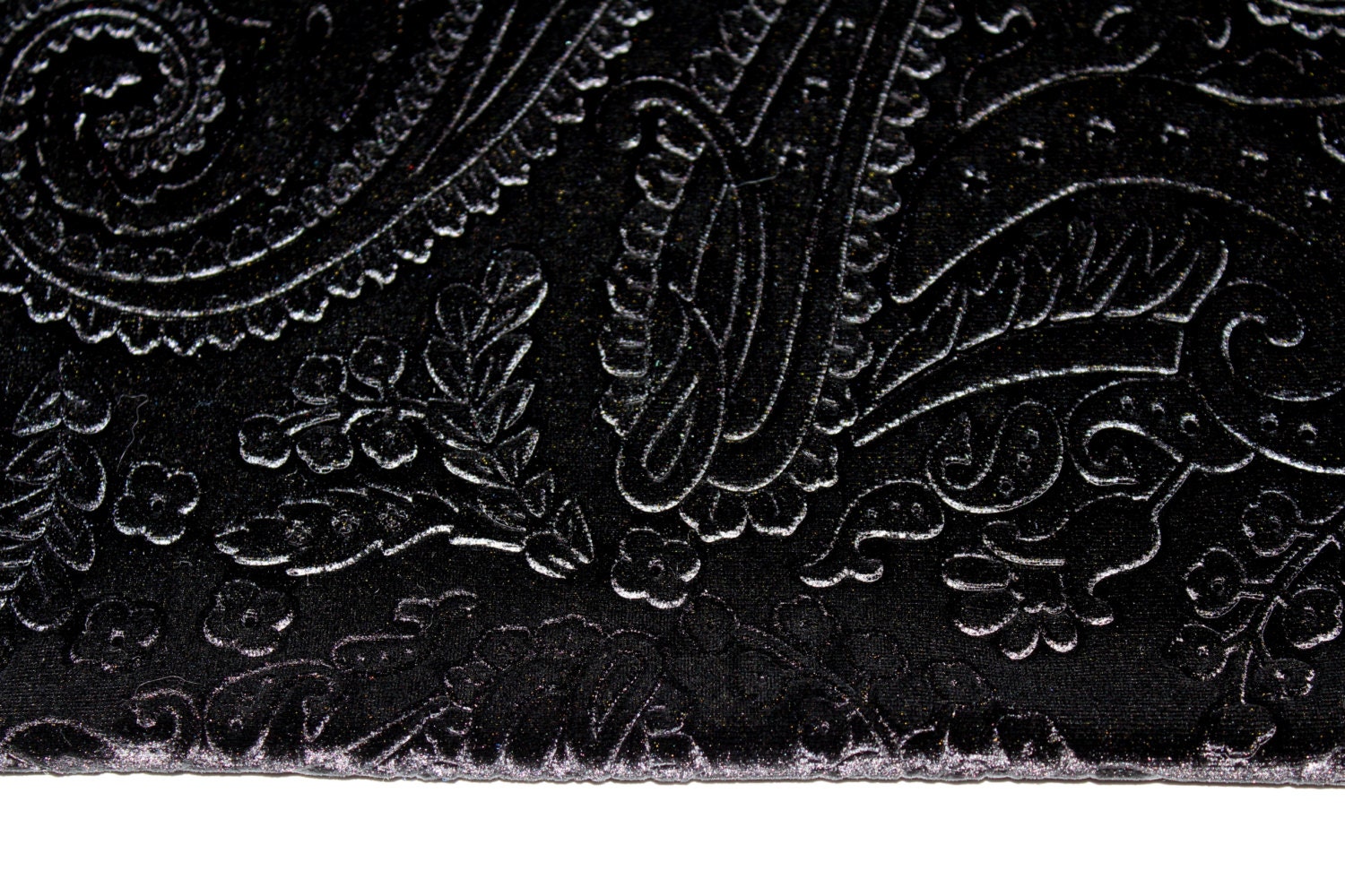 Black Paisley Design Velvet Fabric Fat Quarter | Etsy