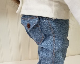 American Made 18 inch Girl Doll Clothing - Faded Denim Jeans