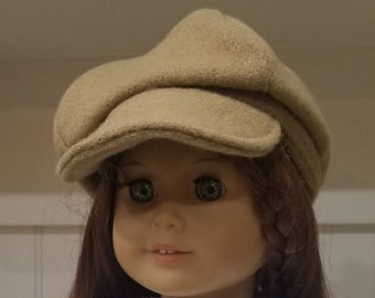 Dressy Camel Tan Wool Newsboy Cap Fits 18" Doll Clothes fits American Girl also fits 15" Bitty Twins Bitty Baby, American Boy Doll