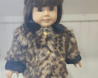 American Made 18" Girl doll clothing - Very Soft Faux Fur Coat