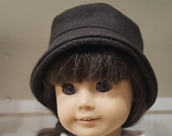 American Made 18" Doll Clothing Chocolate Brown Wool Bucket Hat Fedora