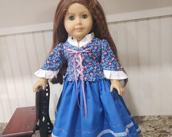 American Made 18 inch  Girl doll clothing - Felicity Period Dress 1770's Era
