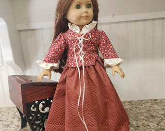 American Made 18 inch  Girl doll clothing - Felicity Period Dress 1770's Era