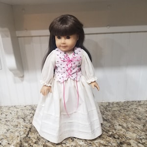 American Made 18 inch  Girl doll clothing - Felicity Period Dress 1770's Era