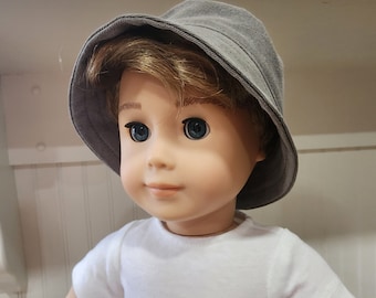 American Made 18" Girl or Boy Doll Clothing Sage Green Bucket Hat 15" Twins or Bitty Baby doll