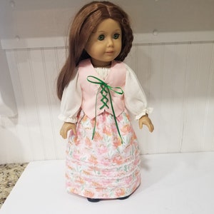American Made 18 inch  Girl doll clothing - Felicity Period Dress 1770's Era