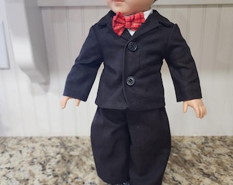 American Made 18 inch Girl or Boy doll clothing  - Dark Brown suit Jacket and Pants with optional shirt