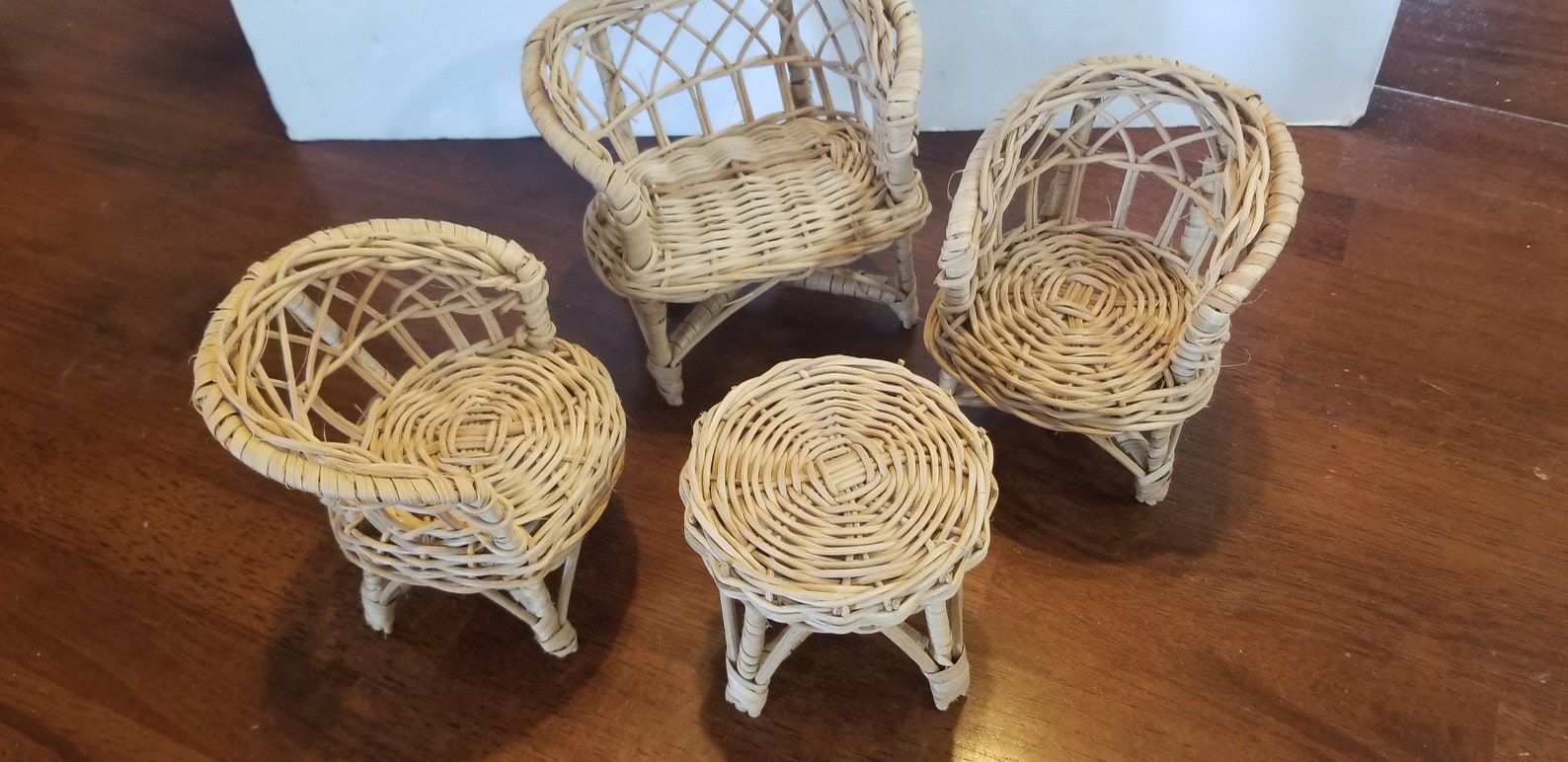Barbie Doll Wicker Furniture Set Barbie 4 Piece Furniture Etsy