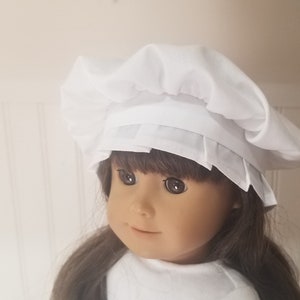 American Made 18 inch girl doll clothing - Crisp White Cotton Pleated Ruffle Colonial Mob Cap Bonnet