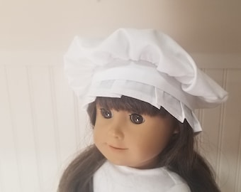 American Made 18 inch girl doll clothing - Crisp White Cotton Pleated Ruffle Colonial Mob Cap Bonnet