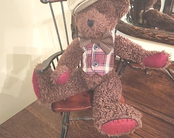 Boyd's Bear with Vest, Hat and Bow Tie, Jointed and Poseable Bear, Dressy Bear