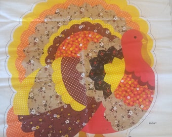 Vintage Turkey Pillow Cutout, Turkey Placemat cutout, Fabric Turkey Project, Fabric Cutout Project