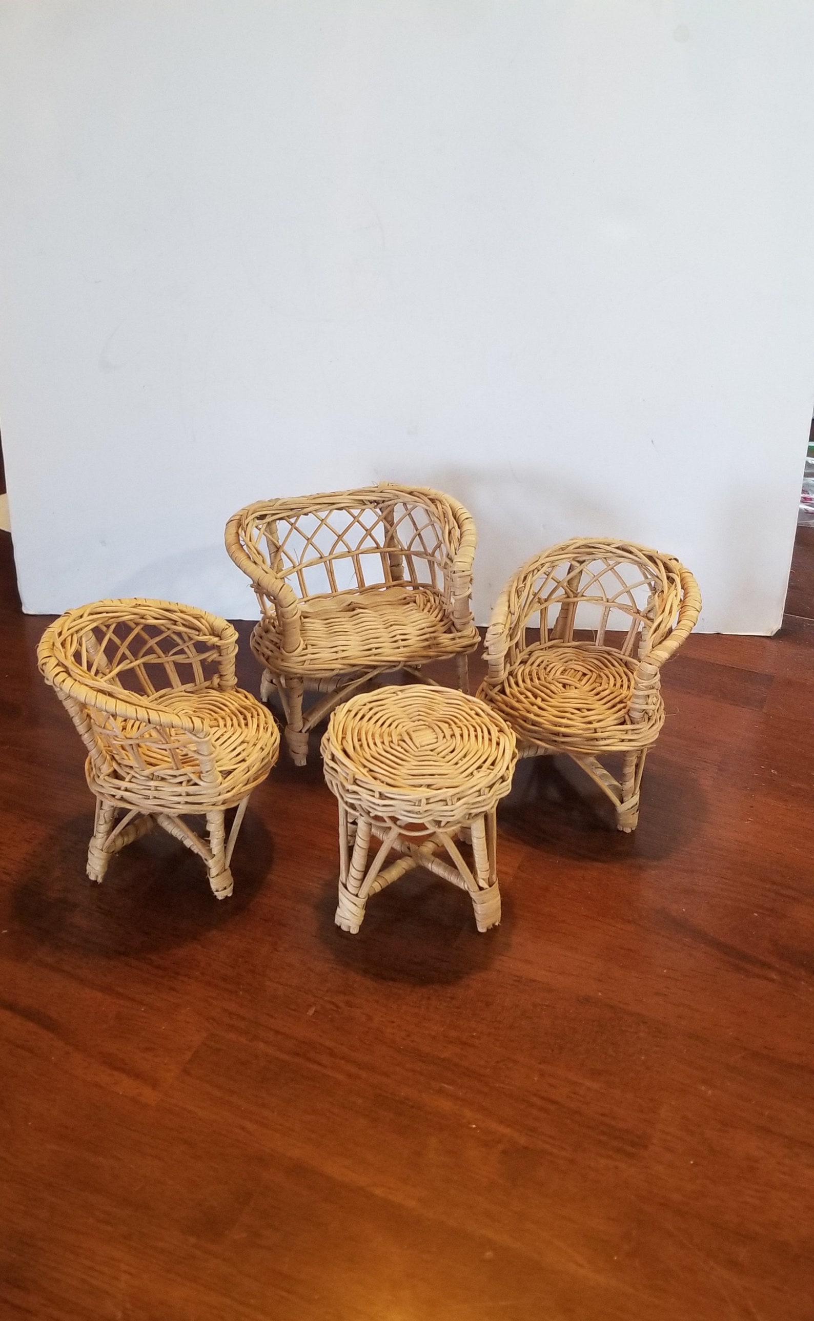 Barbie Doll Wicker Furniture Set Barbie 4 Piece Furniture Etsy