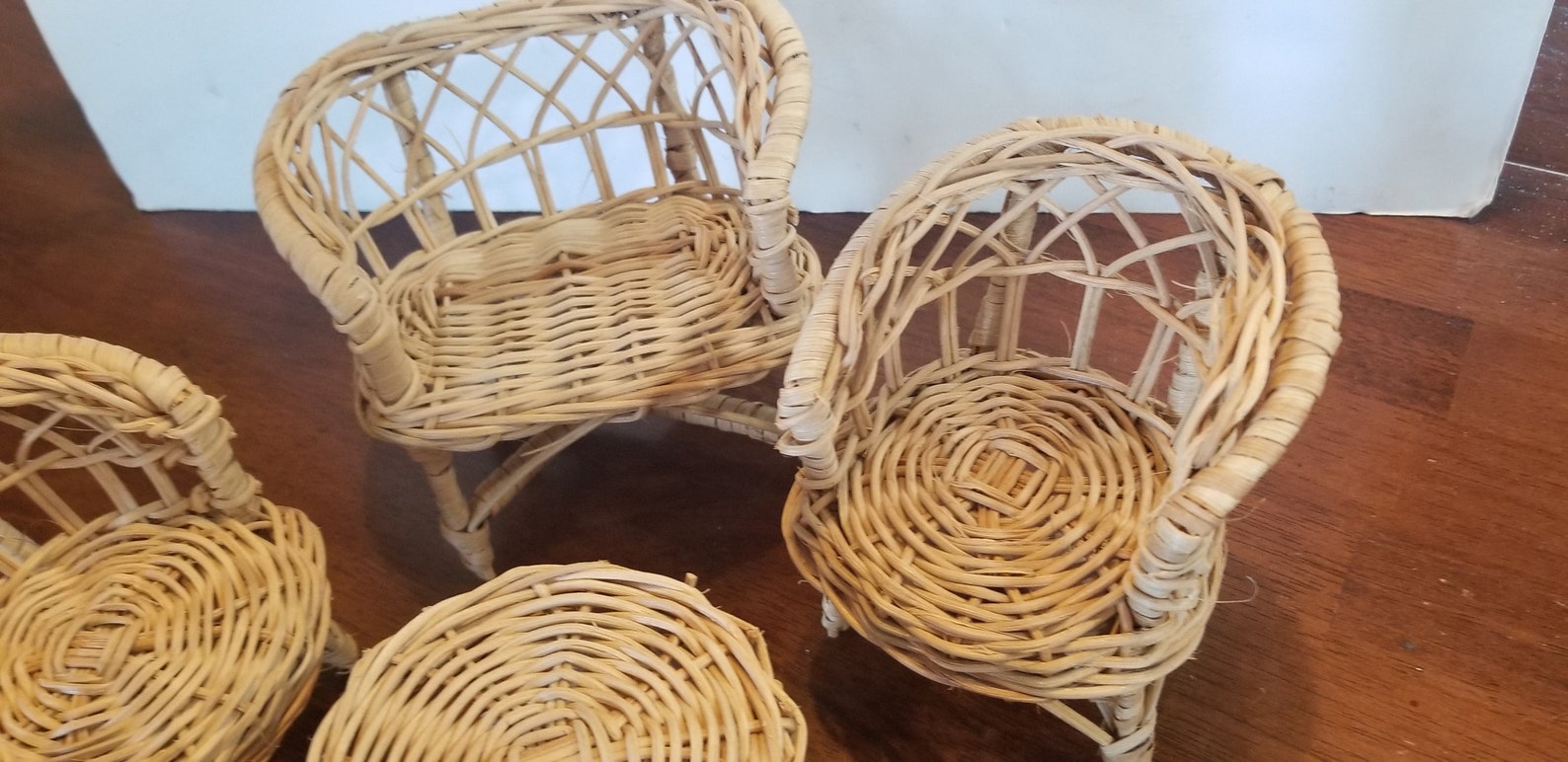 Barbie Doll Wicker Furniture Set Barbie 4 Piece Furniture Etsy