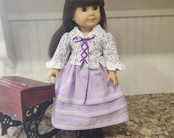 American Made 18 inch  Girl doll clothing - Felicity Period Dress 1770's Era