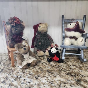 Lot of 5 Plush Boyd's Bears, Retired Teddy Bears, Boyd's Collectables, Boyd's Plush, Boyd's Teddy Bears