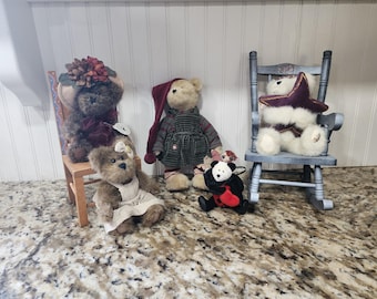 Lot of 5 Plush Boyd's Bears, Retired Teddy Bears, Boyd's Collectables, Boyd's Plush, Boyd's Teddy Bears