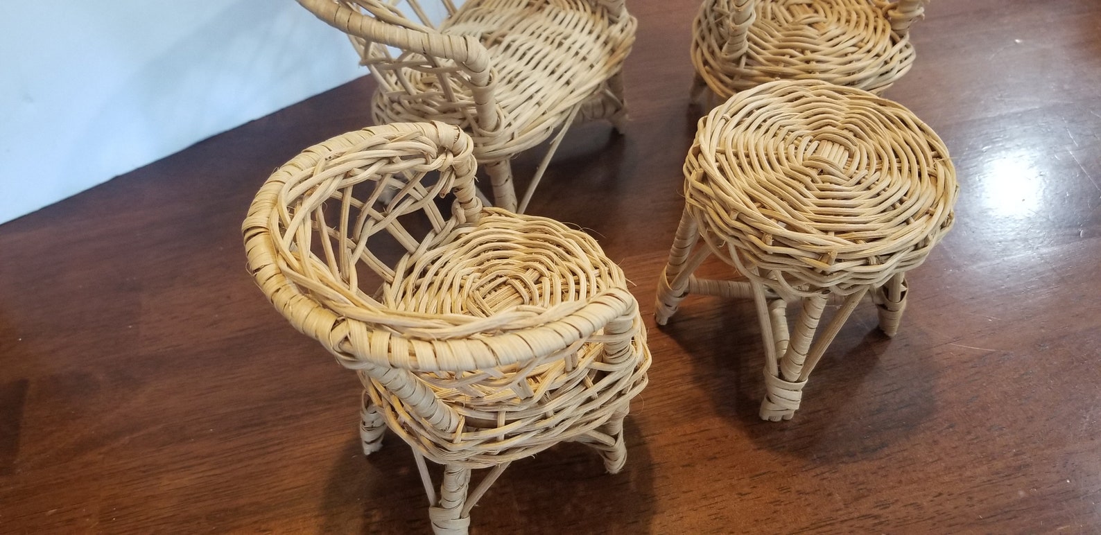 Barbie Doll Wicker Furniture Set Barbie 4 Piece Furniture Etsy