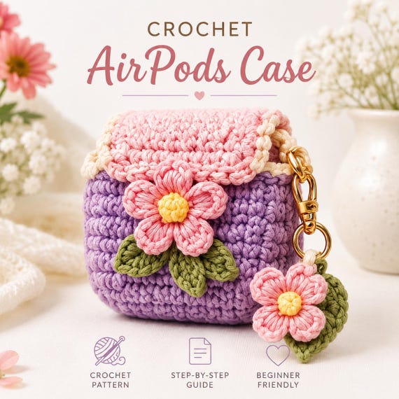 Crochet AirPods Case Pattern, New and Improved, Easy Case (PDF Pattern), Intermediate Crochet Pattern, Intermediate Pattern, Digital File