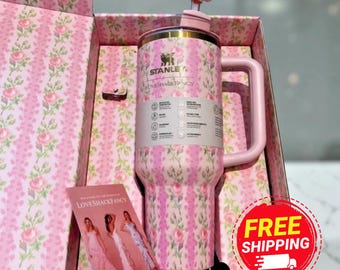 Blooming Heirloom Floral 40oz Quencher Tumbler, Flowstate H2.0 Cup with Straw, Floral Insulated Travel Mug Gift