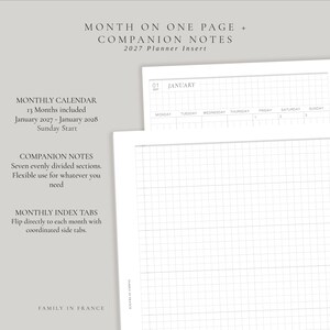 2027 – Monatsplaner (Einseiter) mit Wochennotizen | A5 + Halb-Letter | Druckbare PDF-Datei