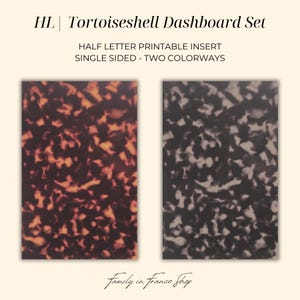 Tortoiseshell Planner Dashboards – Half Letter Printable, Classic & Blonde (Digital Download)