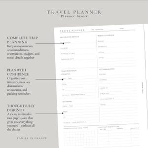 Minimalistisk reseplanerare | Semesterorganisatör (A5, halvt brev, personlig PDF)
