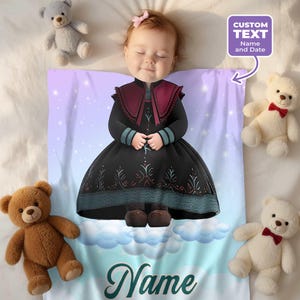 Neue Mom Geschenk Anna Baby Decke Personalisierte Name Datum Prinzessin Decke Benutzerdefinierte Baby Mädchen Decke Neugeborenen Andenken Foto Prop Geschenk